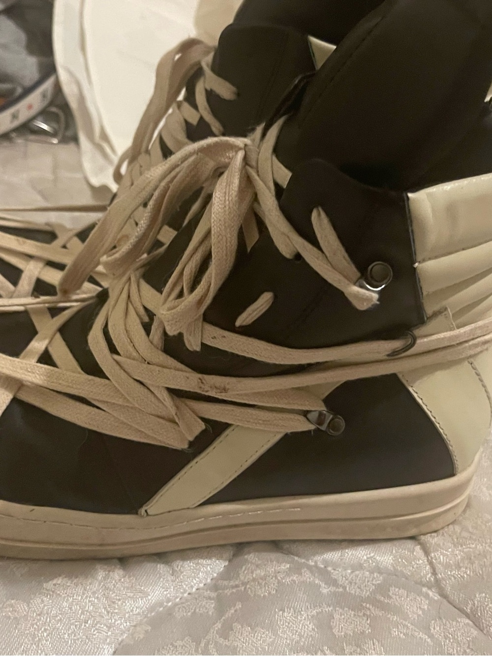 RO Mega Lace Geo Baskets black and white high top sneakers size 13